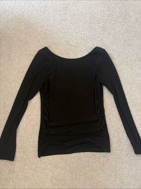 Aritzia Black Long-Sleeve Low Back Top